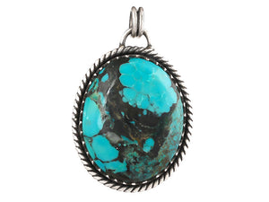 Sterling Silver Kingsman Turquoise Handcrafted Artisan Pendant, (SP-5786)