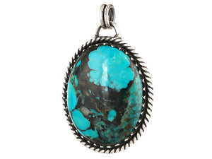Sterling Silver Kingsman Turquoise Handcrafted Artisan Pendant, (SP-5786)