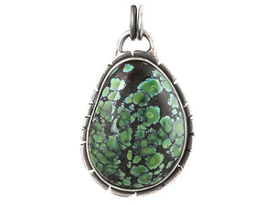 Sterling Silver Turquoise Handcrafted Artisan Pendant, (SP-5789)