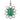 Pave Diamond & Emerald Flower Pendant, (DPL-2563)