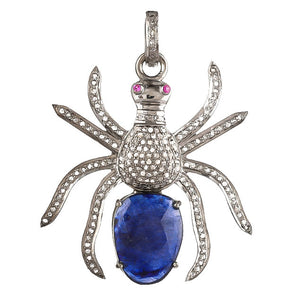 Pave Diamond & Amethyst Large Spider Pendant, (DPL-2560)