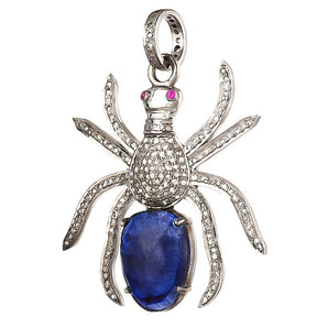 Pave Diamond & Amethyst Large Spider Pendant, (DPL-2560)