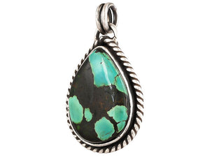 Sterling Silver Turquoise Drops Handcrafted Artisan Pendant, (SP-5790)