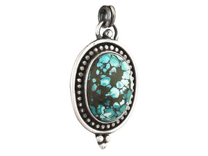 Sterling Silver Antique Turquoise Handcrafted Artisan Pendant, (SP-5740)