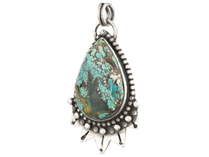 Sterling Silver Turquoise Antique Handcrafted Artisan Pendant, (SP-5770)