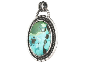 Sterling Silver Turquoise Handcrafted Artisan Pendant, (SP-5748)