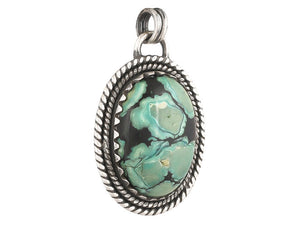 Sterling Silver Turquoise Handcrafted Artisan Pendant, (SP-5746)