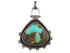 Sterling Silver Turquoise Antique Triangle Handcrafted Artisan Pendant, (SP-5771)