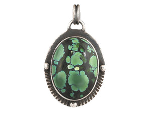 Sterling Silver Turquoise Handcrafted Artisan Pendant, (SP-5751)
