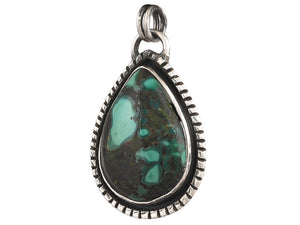 Sterling Silver Turquoise Drops Handcrafted Artisan Pendant, (SP-5752)