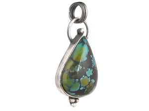 Sterling Silver Turquoise Drops Handcrafted Artisan Pendant, (SP-5744)