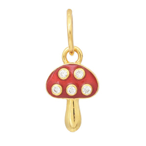 14k Solid Gold & Diamond Baby Mushroom Charm (14K-DCH-892)