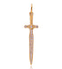 14K Solid Gold Pave Diamond Large Dagger Pendant,  (14K-DP-106)