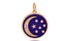 14K Solid Gold Pave Diamond Lapis Moon and Star Pendant,  (14K-DP-098)