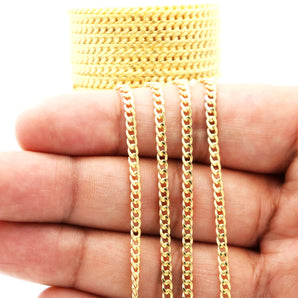 14K Gold Filled CURB CHAIN, 2.9 mm Curb, By the Foot, Bulk Savings Available!!! (GF-103)