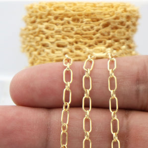 14K Gold Filled Long & Short Chain, 3.2x6 mm Chain, By the Foot, Bulk Savings Available!!! (GF-104)
