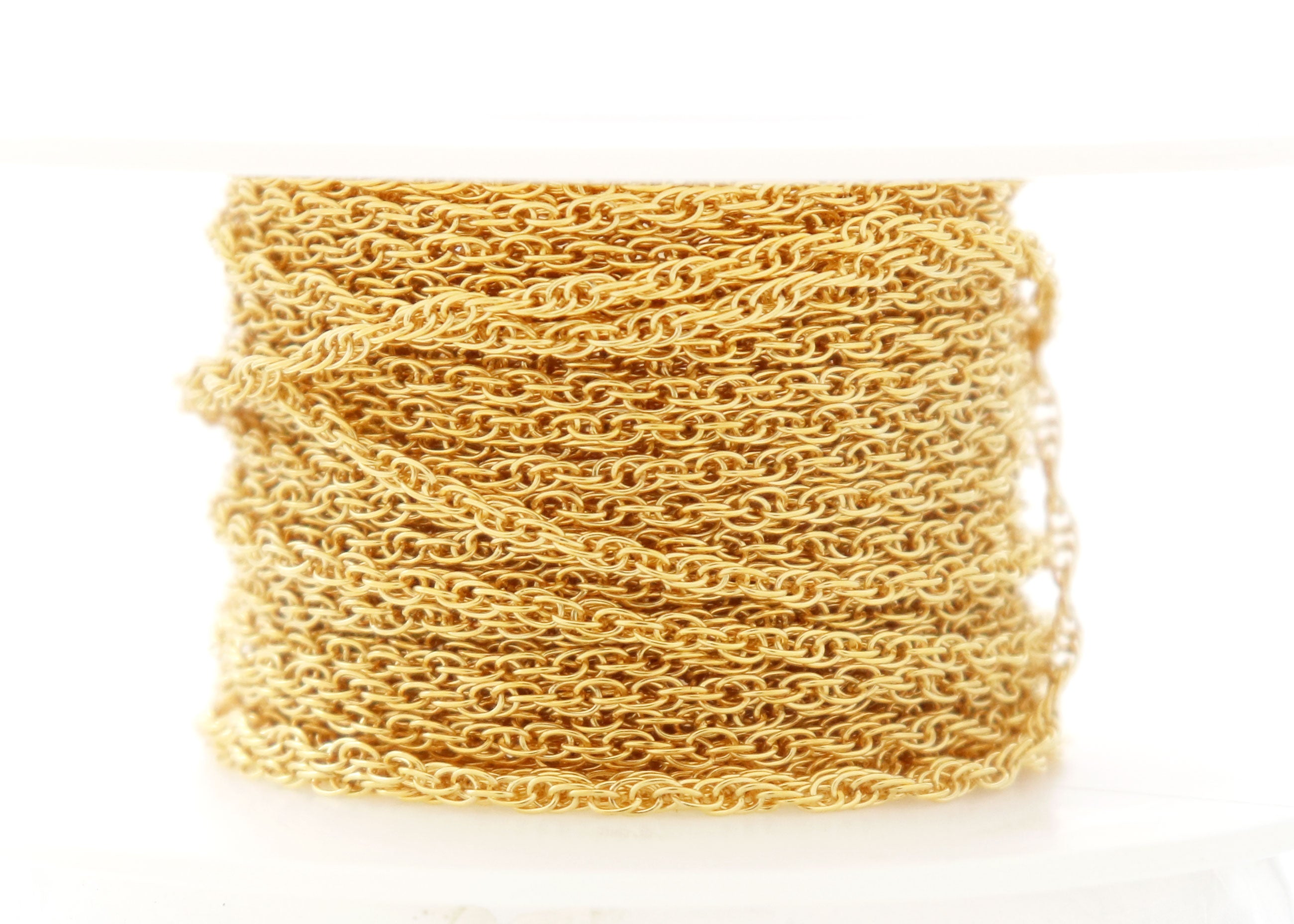 Gold Link Types Rope 14K Gold Filled Rope Chain, 1.6 mm Rope Links , By the Foot, Bulk Savi ...