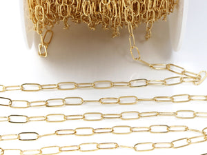 14K Gold Filled Paperclip Chain, 4.4x11.3 mm, (GF-099)
