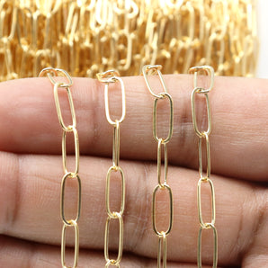 14K Gold Filled Paperclip Chain, 4.4x11.3 mm, (GF-099)