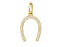 14K Solid Gold Pave Diamond Lucky Horse Shoe Pendant, (14K-DP-065)