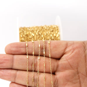 Gold Filled Satellite Cylinder Chain, 4 mm Tube, (GF-059)