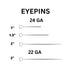 Sterling Silver Eye Pins, 24GA and 22 Gauge Eyepins Available in 2 Sizes - 1.5 and 2 Inches, Wholesale Bulk Pricing, (SS-EP)