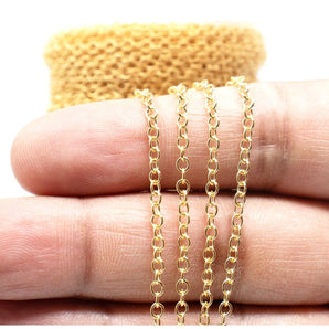 14k Gold Filled Oval Cable Chain,2.4x2.8 mm, (GF-072)