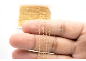 14k Gold Filled Small Flat Cable Chain,1.6x2 mm, (GF-079)