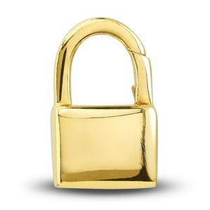 14K Solid Gold Padlock Push Lock Clasp, (14K-DL-011)