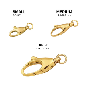 14k Solid Gold Oval Swivel Cast Lobster Clasp with Open Ring, (14k-116)