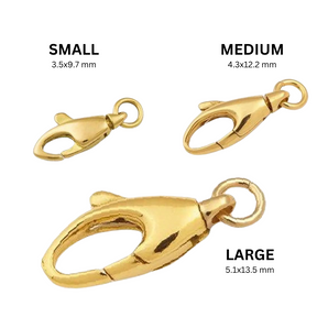 14k Solid Gold Oval Swivel Cast Lobster Clasp with Open Ring, (14k-116)