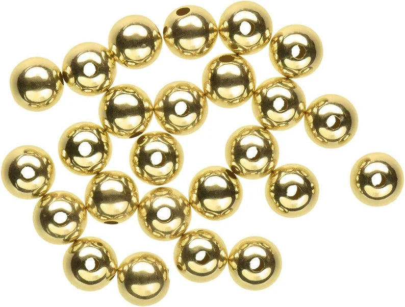 18K Gold Spacers Beads, Seamless Smooth Beads For Bracelet Necklace Je Diy Crafts 18K Gold Spacers Beads, Seamless Smooth Beads For Bracelet Necklace Je Diy Crafts