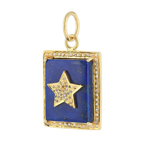 Pave Diamond & Lapis Star Pendant, (DPM-1278)