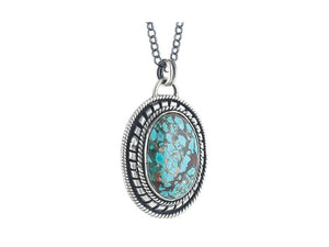 Sterling Silver Turquoise Handcrafted Artisan Pendant, (SP-5818)