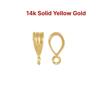 14k SOLID Gold Pendant Bail with Open Ring, (14k-100-A)