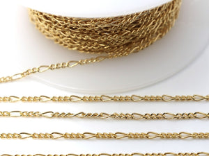 14K Gold Filled Figaro Chain, 4.6X2 mm, (GF-089)