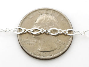 Sterling Silver Figure 8 Chain, 3.3x6 mm, (SS-010)