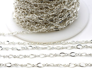 Sterling Silver Figure 8 Chain, 3.3x6 mm, (SS-010)