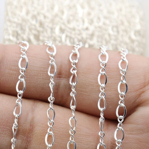 Sterling Silver Figure 8 Chain, 3.3x6 mm, (SS-010)