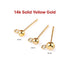 14k SOLID Gold Ball Post Earring with Open Ring 3 mm, 4 mm, 5 mm,(14k-111)