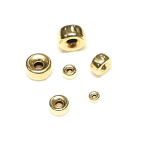 14K SOLID Gold Smooth Roundels, 3-6 mm, (14k-115)