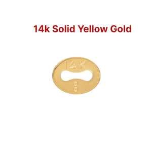 14k SOLID Gold Italian Style Quality Stamped Chain Tag, (14k-113)