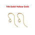 14k SOLID Gold French Ear Wire with Outside Loop, (14k-109)