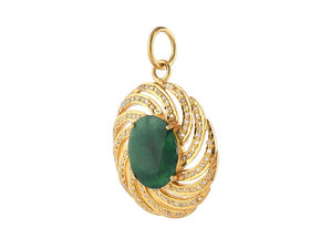 Pave Diamond & Emerald Pendant, (DPM-1304)