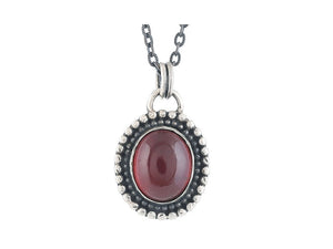 Sterling Silver Ruby Handcrafted Artisan Pendant, (SP-5833)