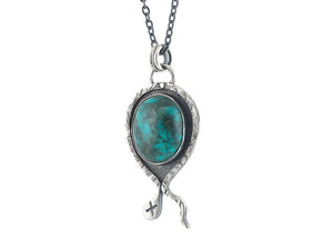 Sterling Silver Turquoise Handcrafted Artisan Pendant, (SP-5829)