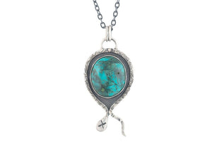 Sterling Silver Turquoise Handcrafted Artisan Pendant, (SP-5829)
