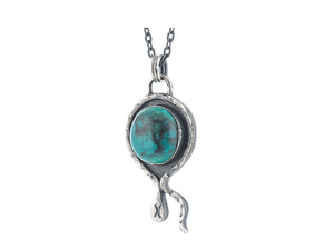 Sterling Silver Turquoise Handcrafted Artisan Pendant, (SP-5814)