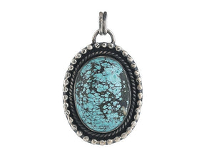 Sterling Silver Turquoise Handcrafted Artisan Pendant, (SP-5840)