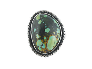 Sterling Silver Turquoise Boho Ring, 7 US, Band Ring, (SR-4)